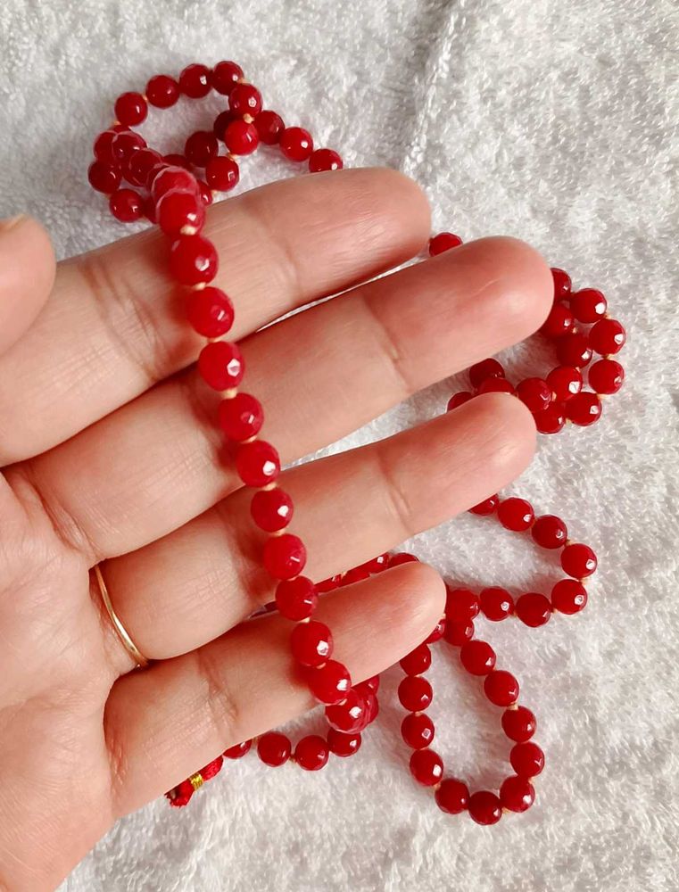 Diamond Cut Real Ruby Mala, 108 beads