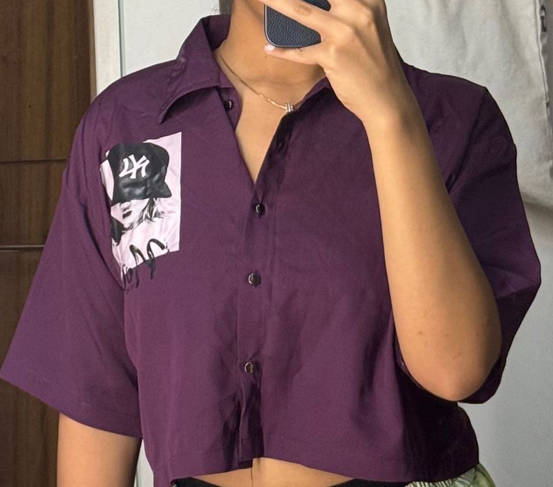 Stylish Purple Button-Up Shirt