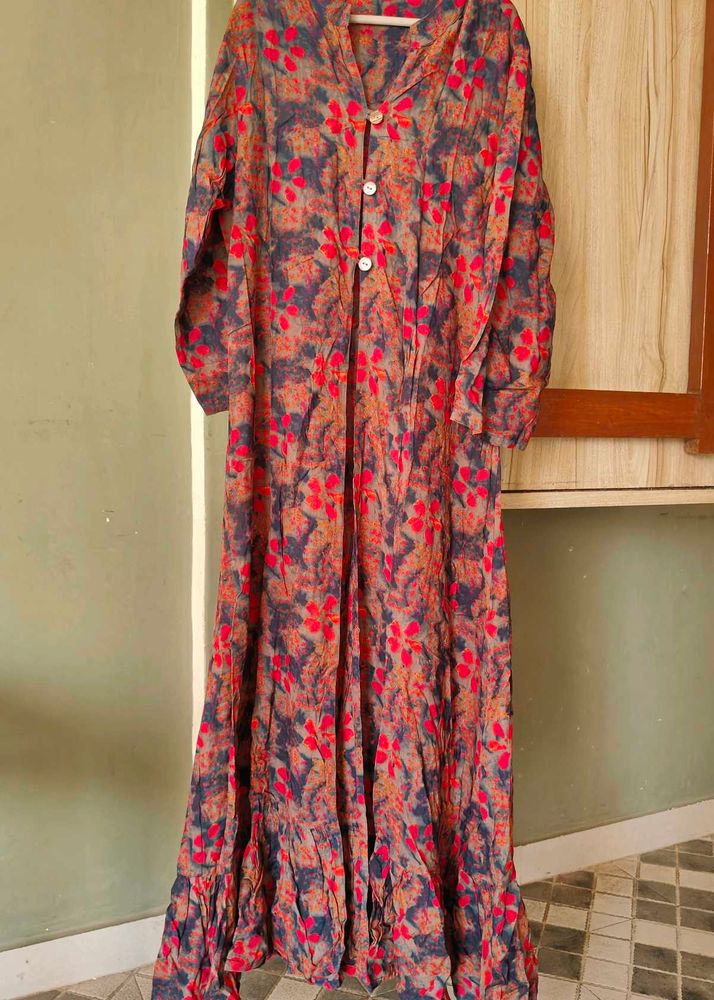 Floral Print Ethnic Gown jacket