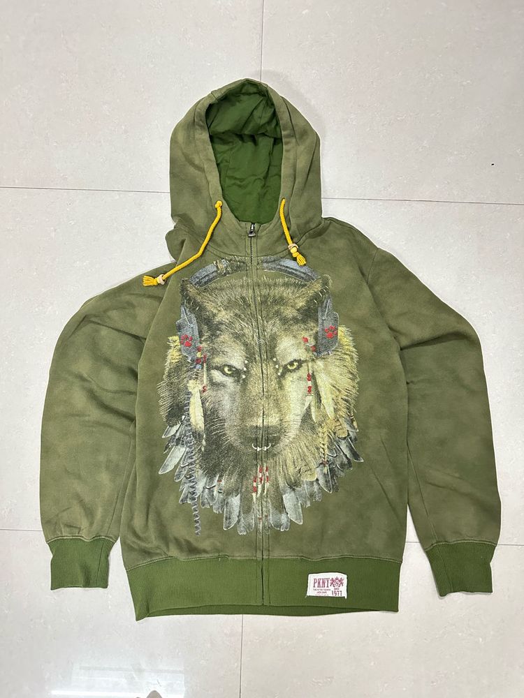 Men's Wolf Graphic Zip-Up Hoodie 🇺🇸