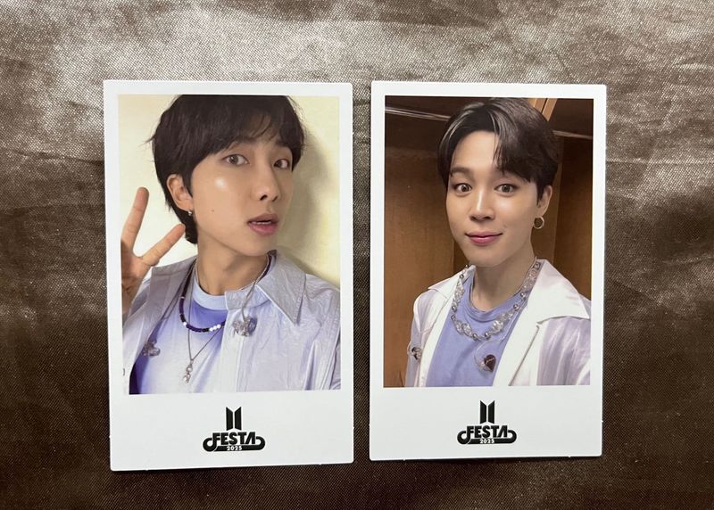 OFFICIAL BTS Festa 2025 Photo Cards (RM &amp; Jimin)