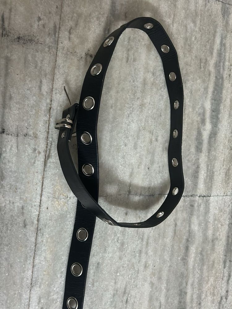 Black Eyelet Belt