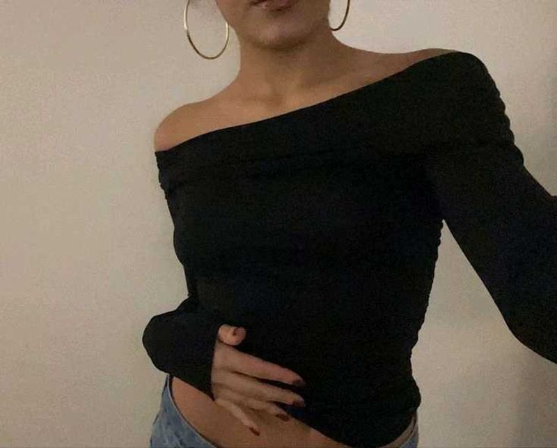 y2k Regina George inspired Off-Shoulder Black Top