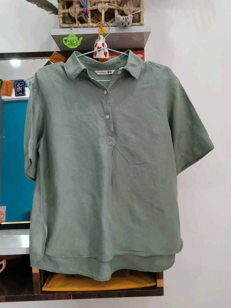 Stylish Green Collared Shirt