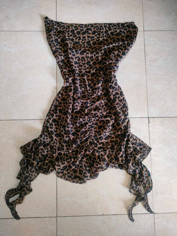 Leopard Print Ruffle Dress 🍂💫