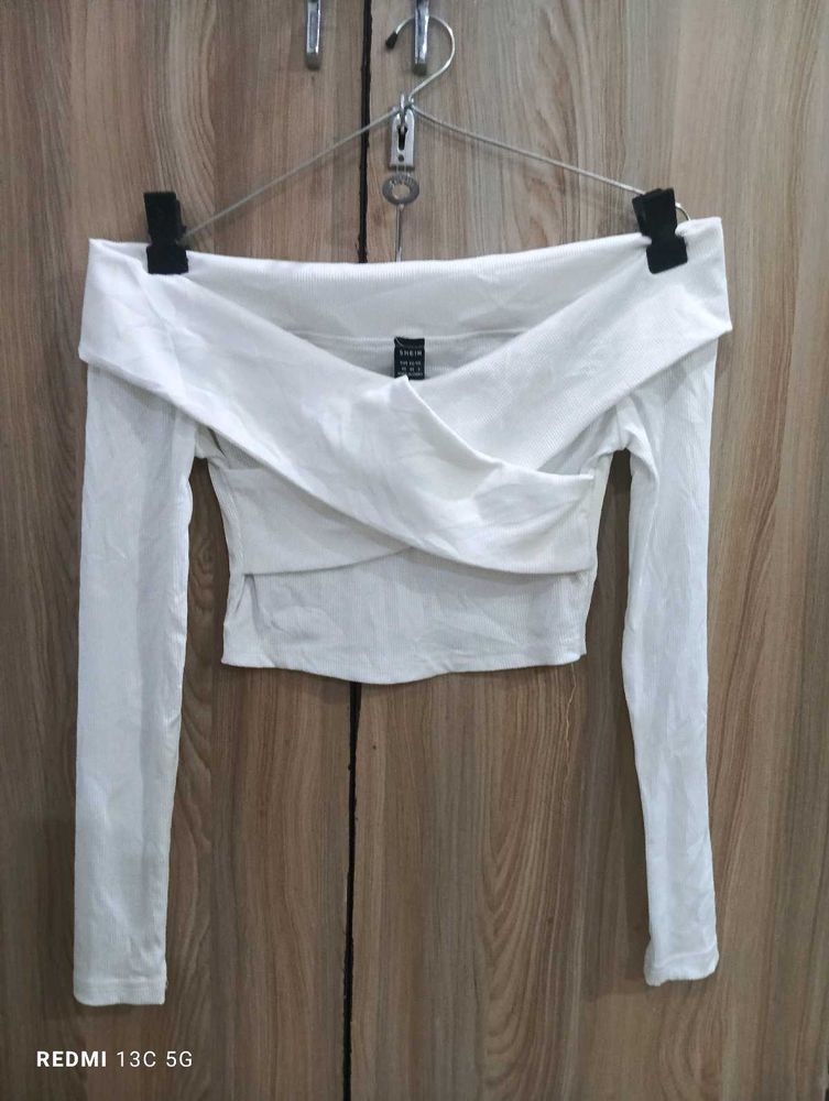 SHEIN White Off-Shoulder Top 🤍 | XS | Party &amp; Dat