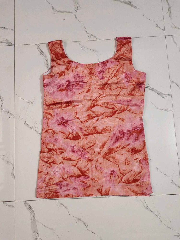 Pink &amp; Orange Tie-Dye Sleeveless Top