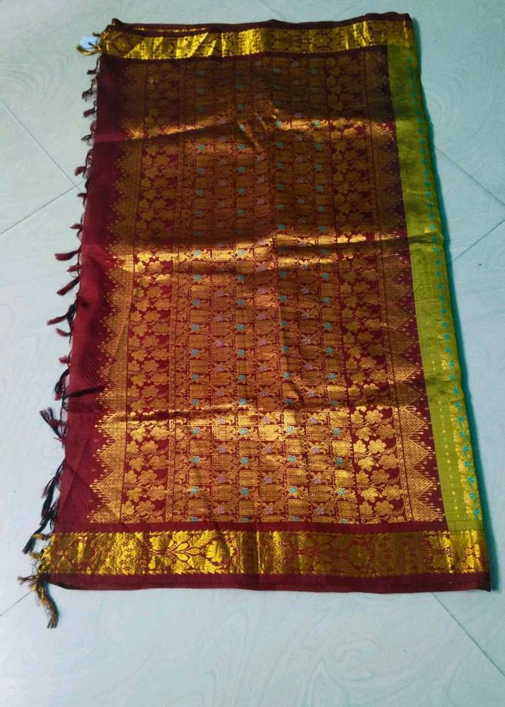 Multi Colour Pure Kanchi Pattu Saree