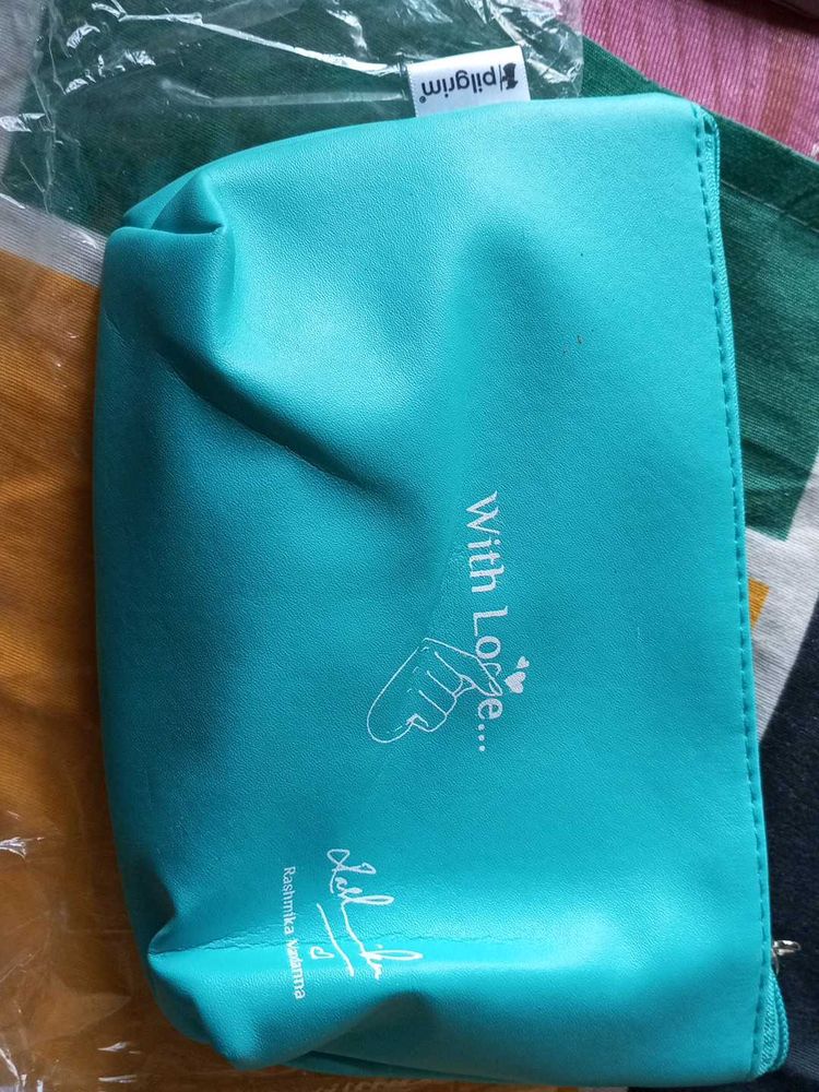 Pilgrim Teal Pouch with "With Love"