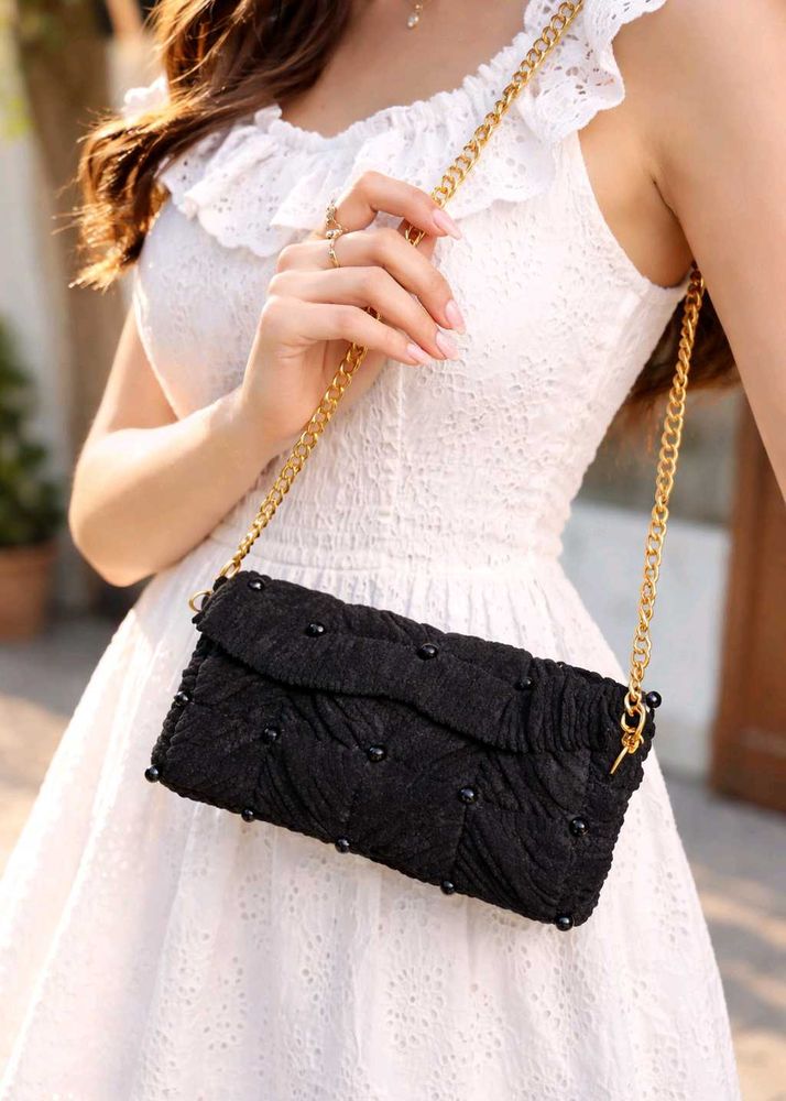 hand made velvet touch sling bag