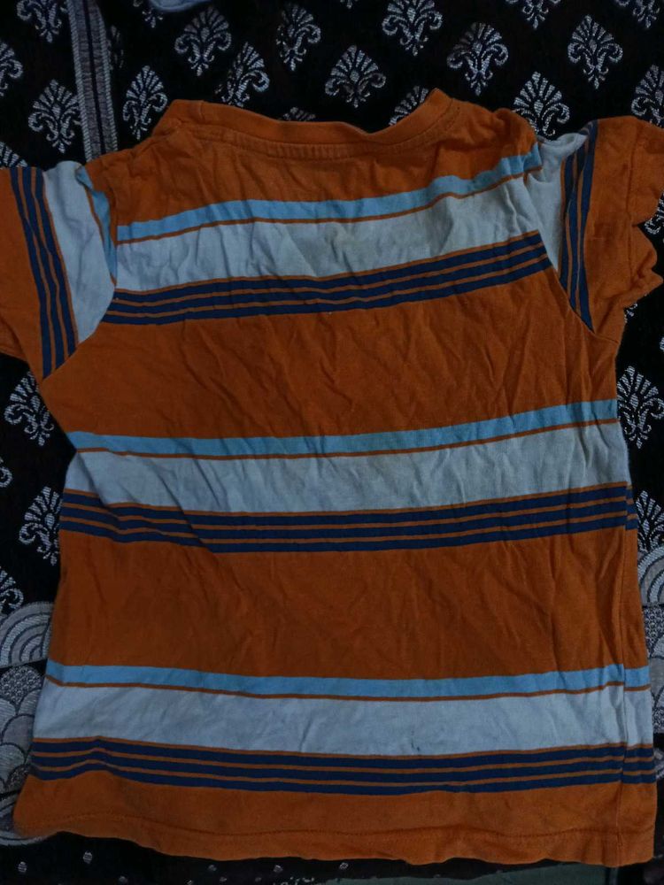 Striped Orange T-Shirt pack of 2