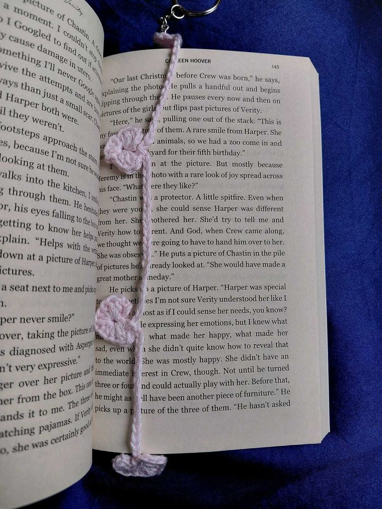 Crochet hearts bookmark and keychain
