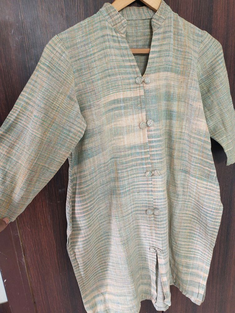 Formal Khadi Type Kurti Or Long Top With Long Sleeves