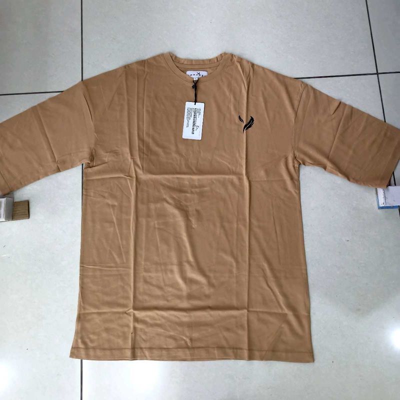 AMMARZO Casual Brown T-Shirt Drop shoulder Relexed