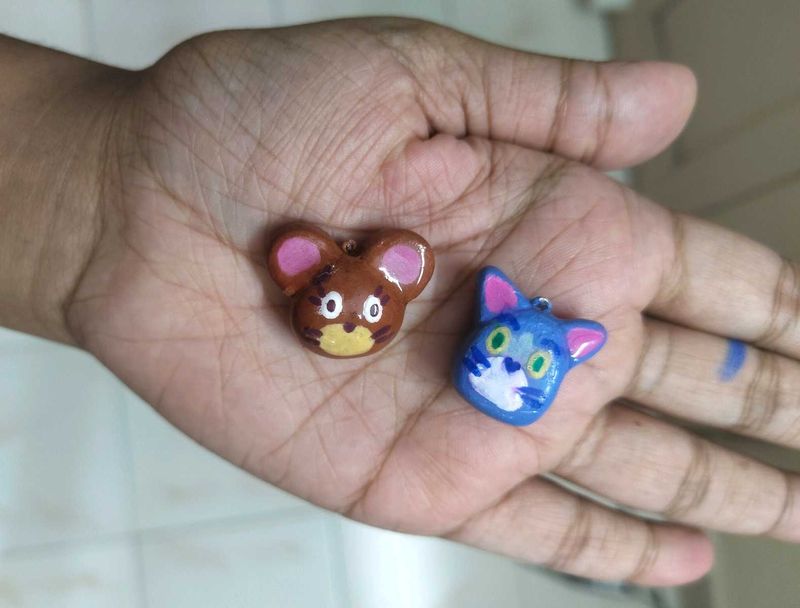 Tom and Jerry Phone Charms Keychain Set