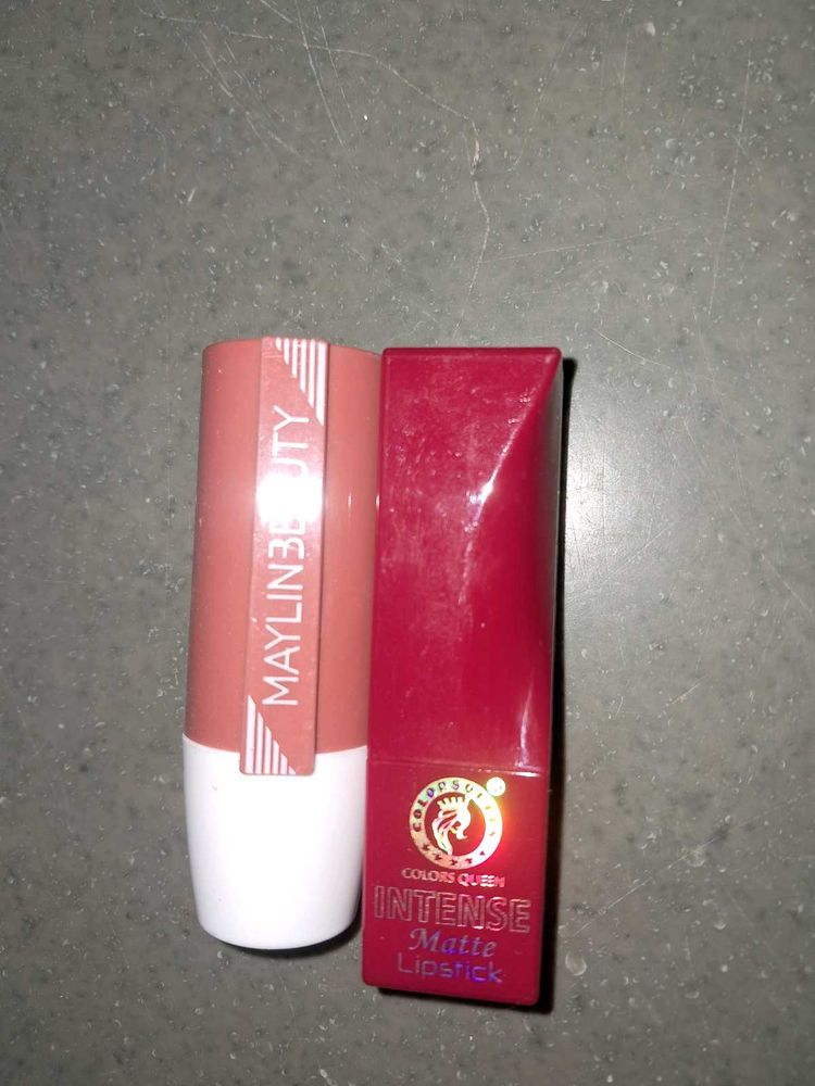 Intense Matte Lipstick ( Red + Sand nude)