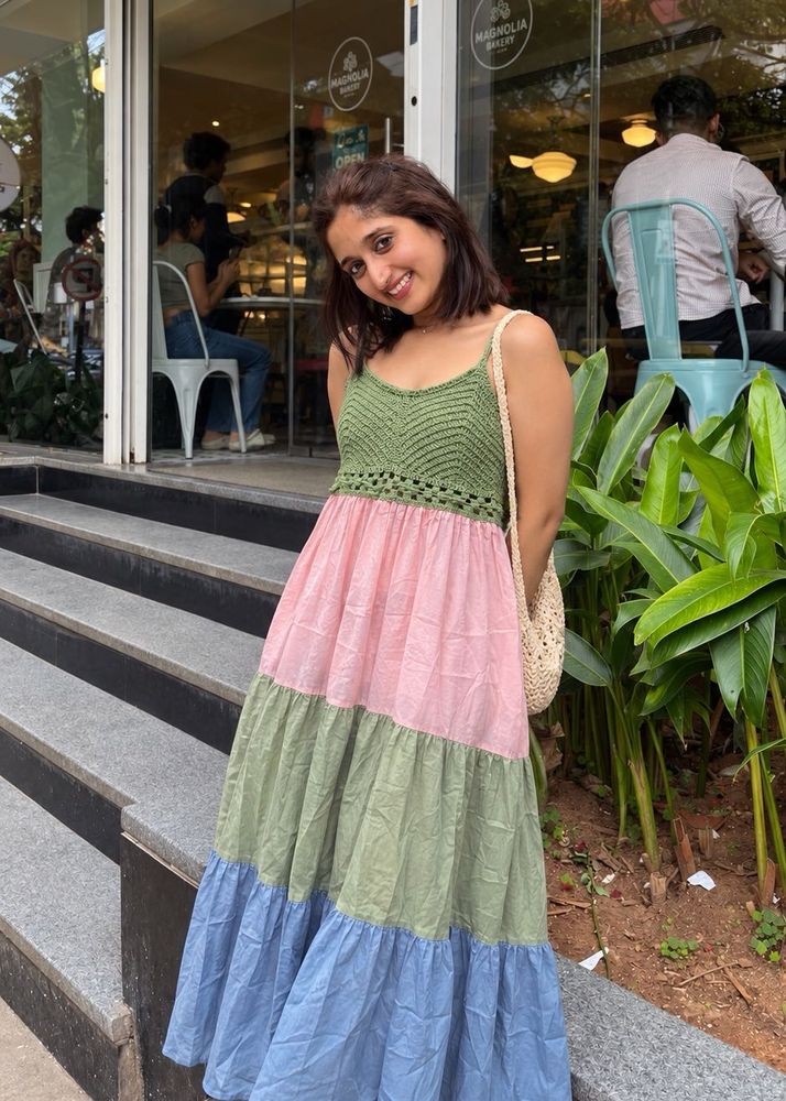 Boho Tiered Maxi Dress 🩵🩷💚