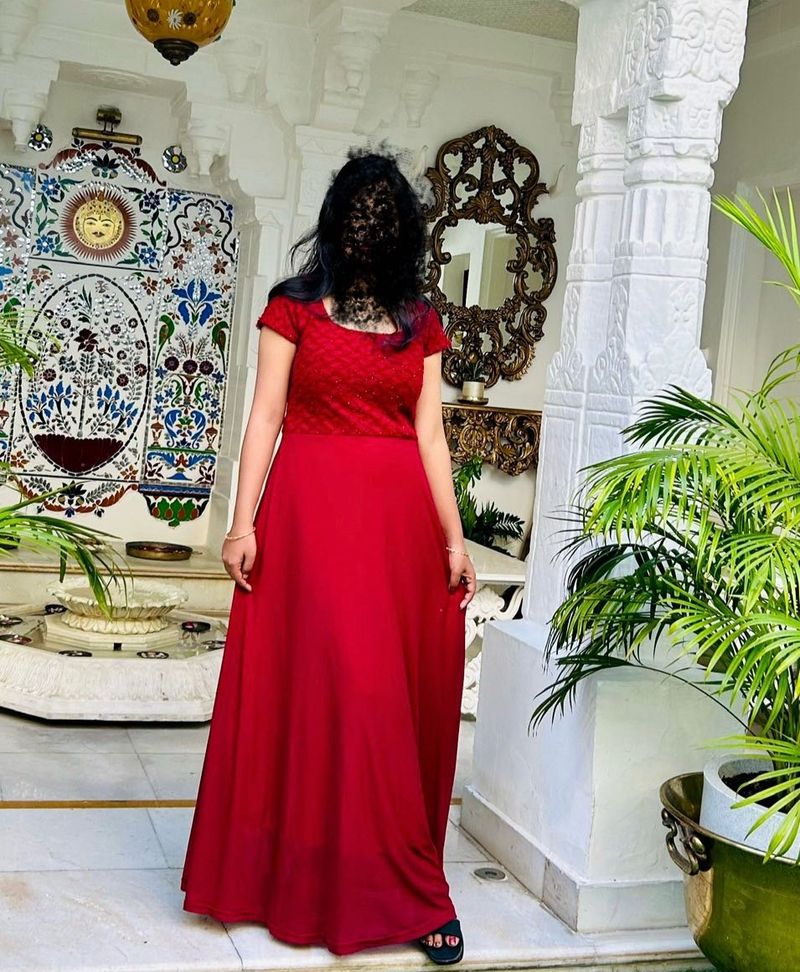 Elegant marron Ethnic Gown