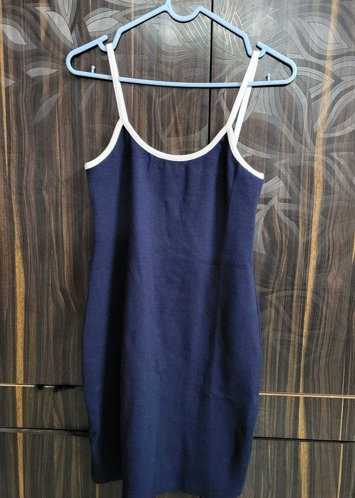 Chic Navy Spaghetti Strap Dress