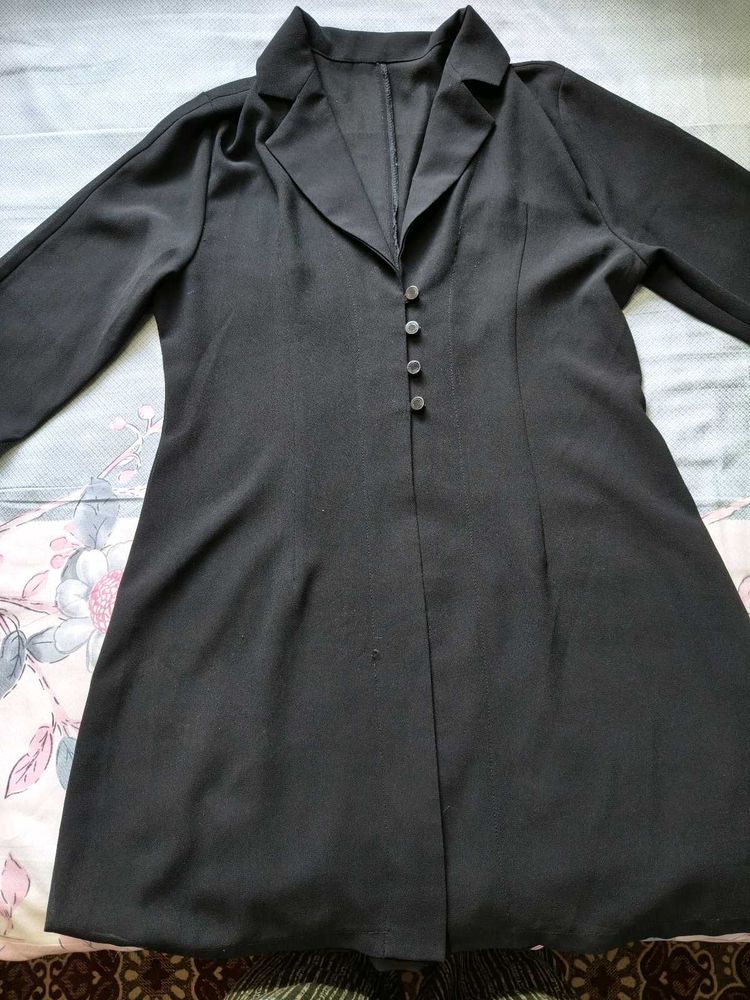 🎉Chic Georgette Black Blazer Dress