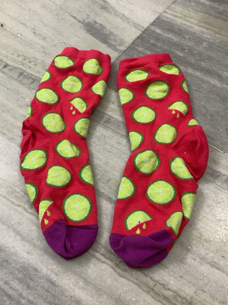 Fun Lime Print Socks
