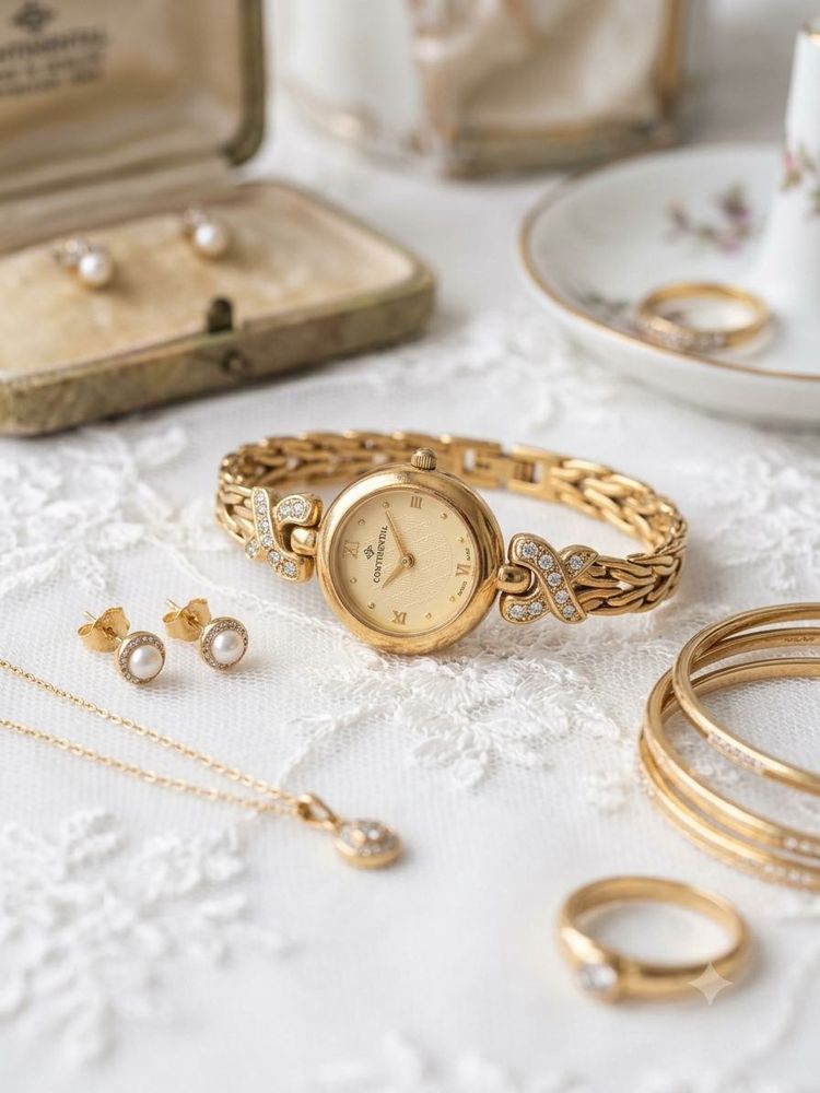 Continental Swiss 18K Gold-Plated Watch ✨