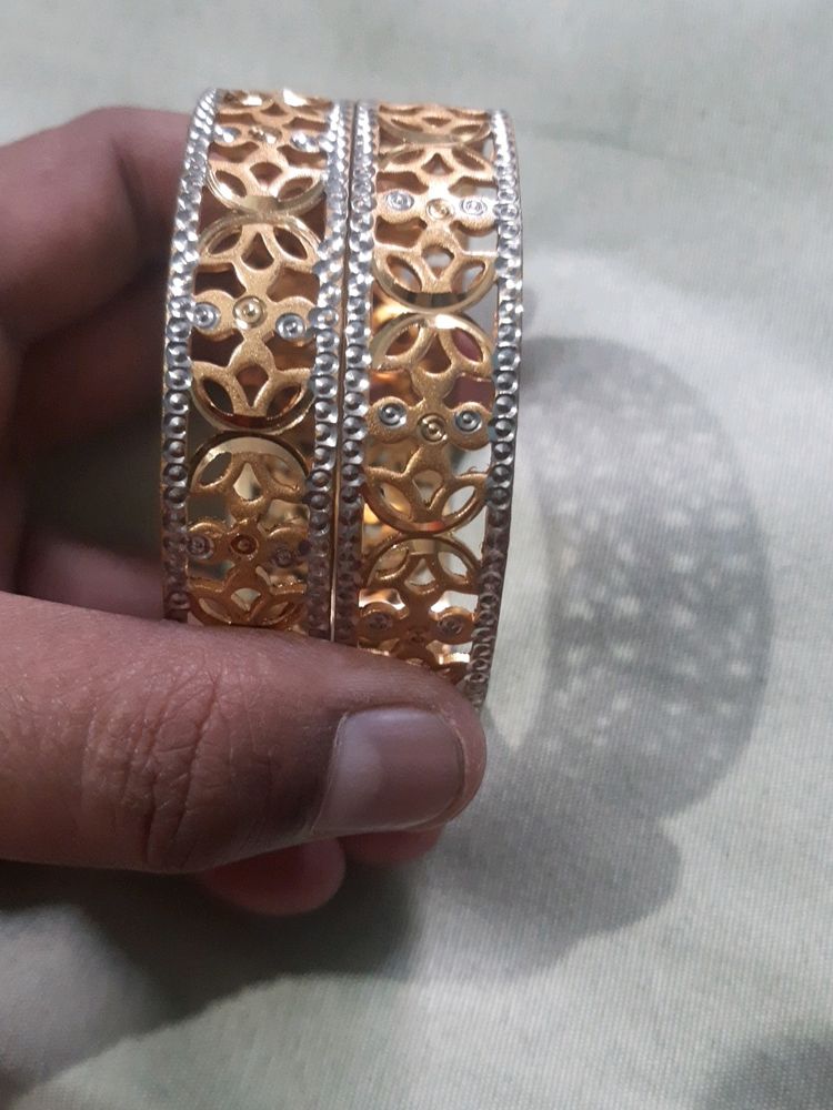 Golden Lotus Design Bangles