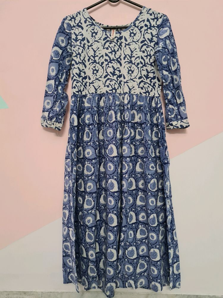 Anouk Blue Flared Kurta