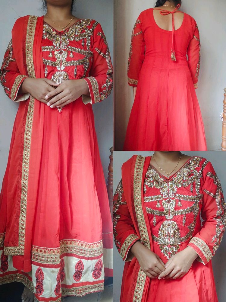 2 Anarkali suit combo (blue &amp;red)