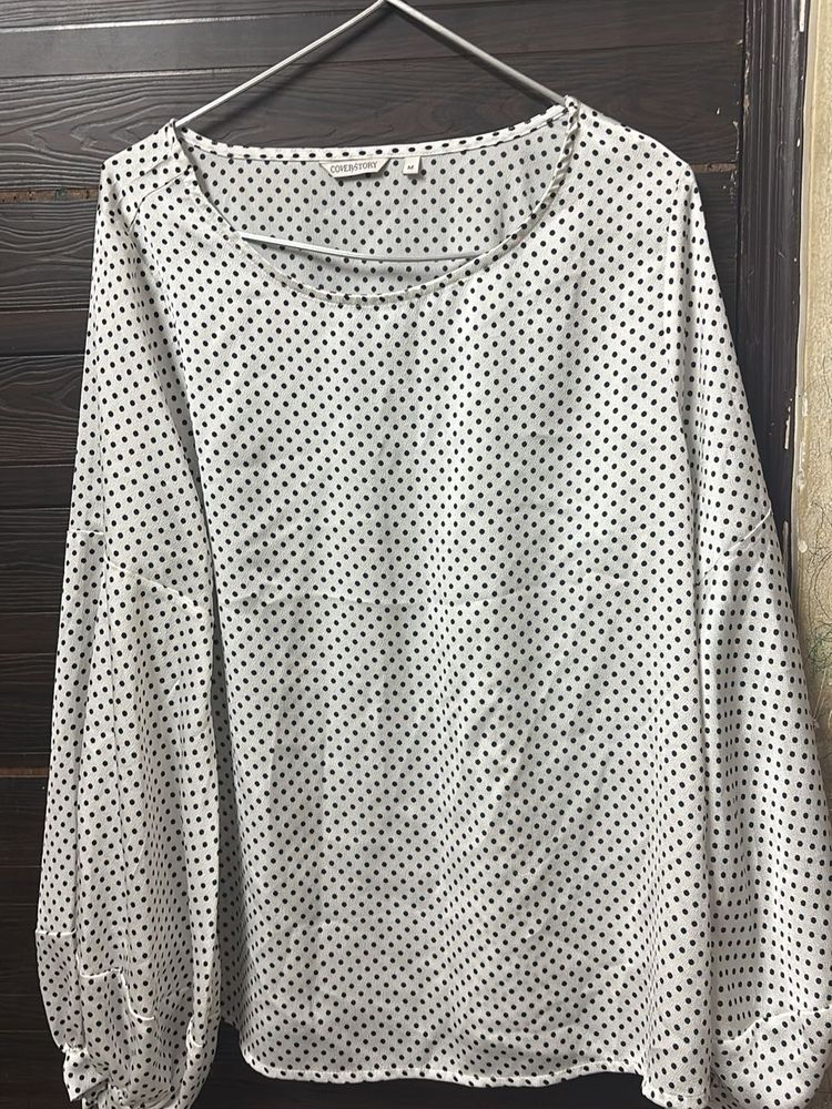 Polka Dot Bell Sleeve top from coverstory