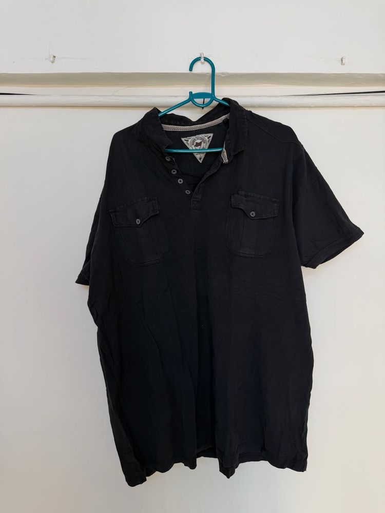 Men's Black Short Sleeve Polo Shirt