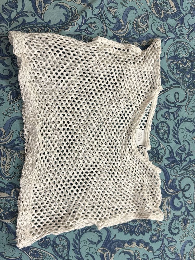 Zara Crochet Knit Top