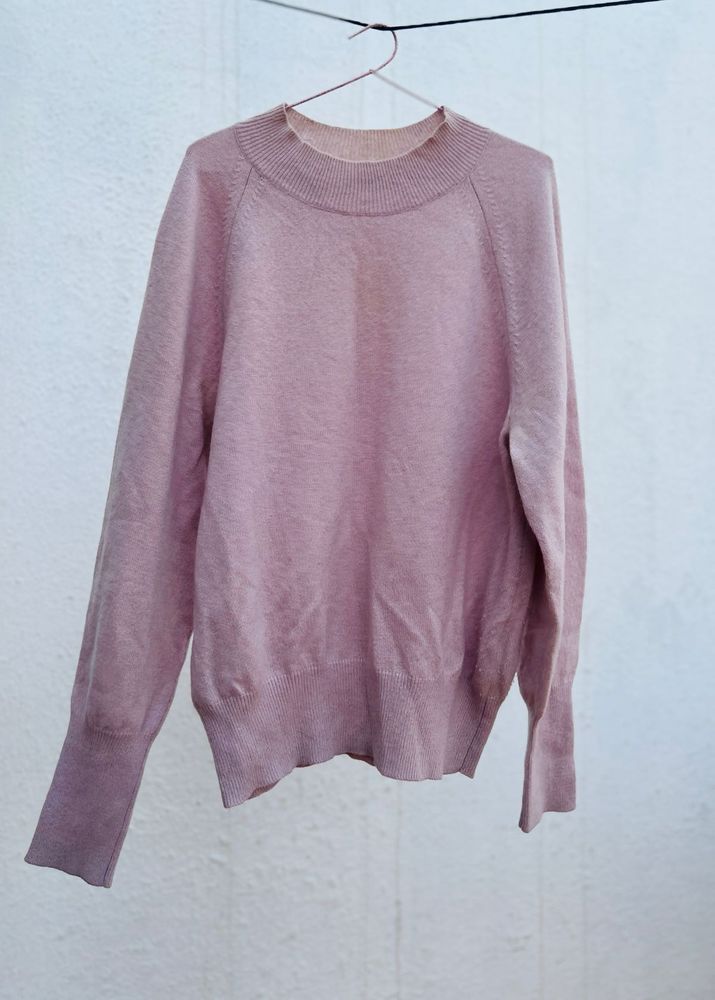 Dusty Rose Crew Neck Sweater