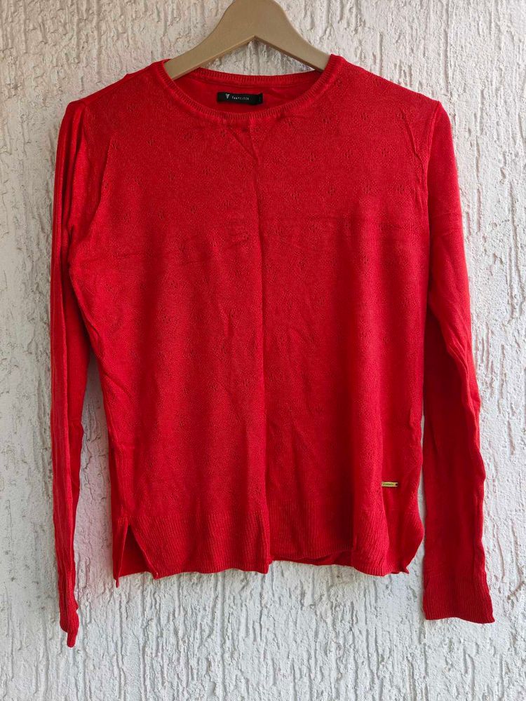 Van Heusen Red Full Sleeves Top