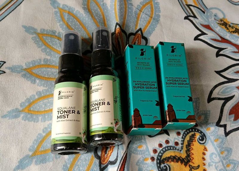 combo Pilgrim Squalane Toner &amp; Mist &amp; Serum Bundle