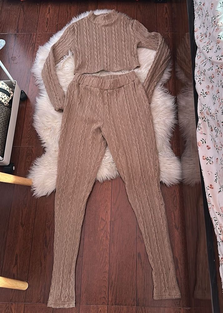 Cozy Knit Crop Top &amp; legging Set