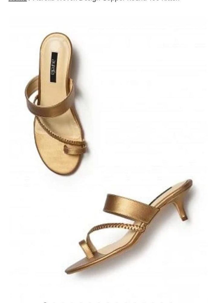 aurelia brand Gold Strappy Kitten Heels