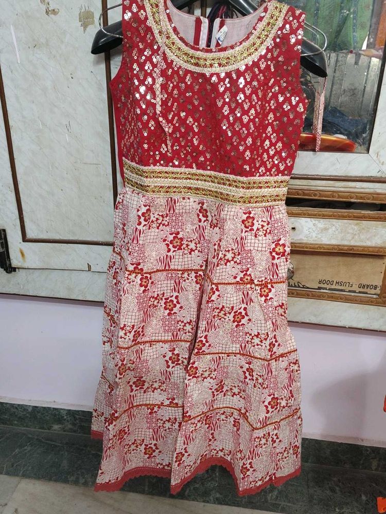 Red Sequin Ethnic frock