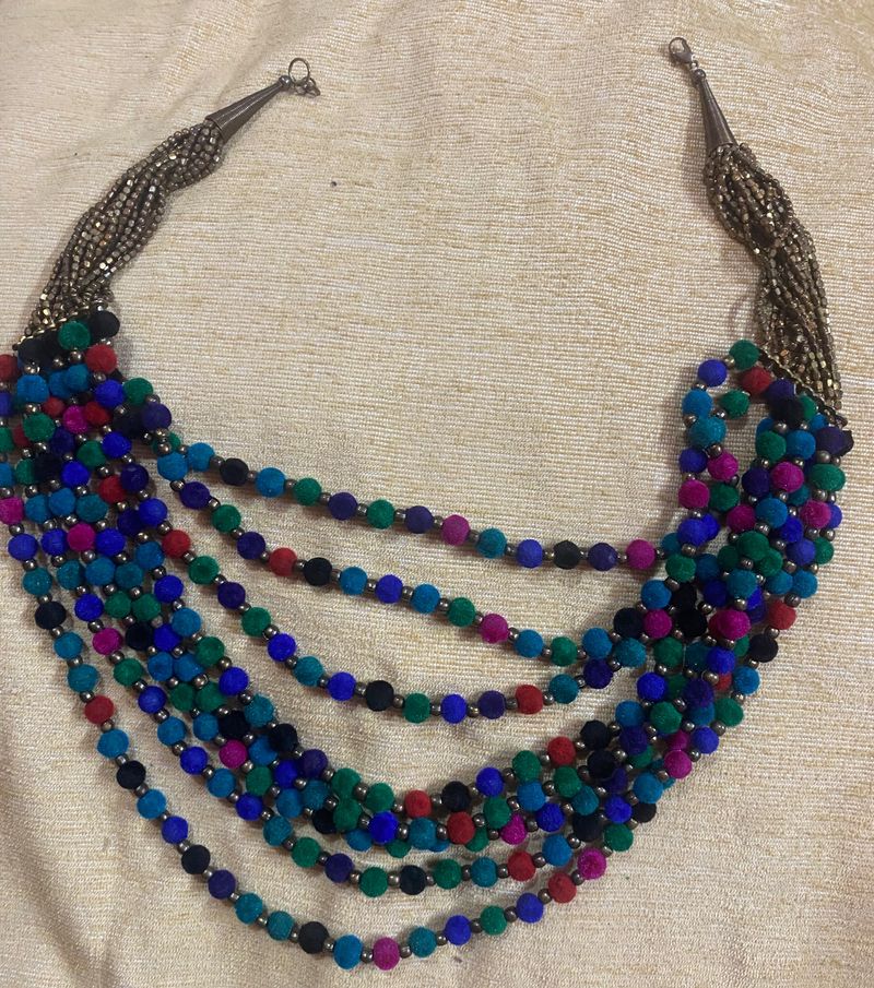 Colorful Beaded Statement Necklace