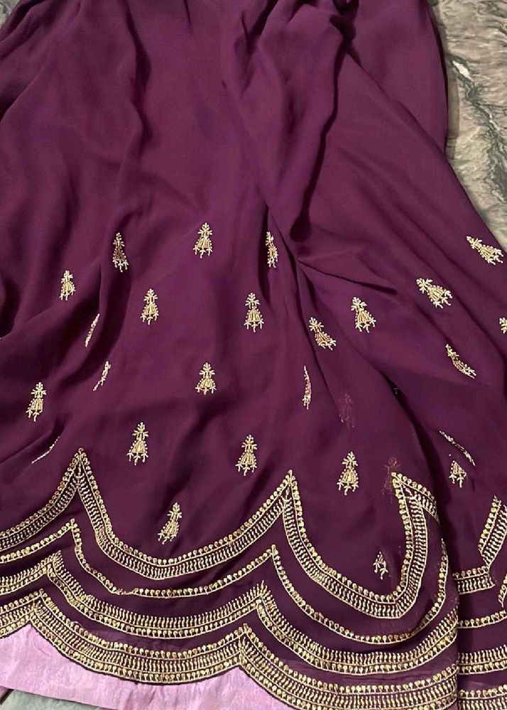 Elegant Purple Embroidered Lehenga