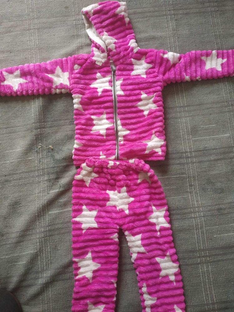 Pink Star Fleece Two-Piece Set