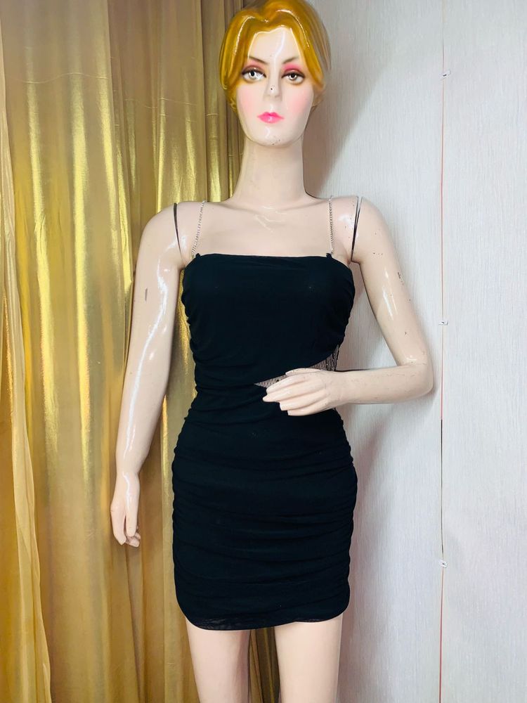 only one pcs Chic Black Bodycon Mini Dress