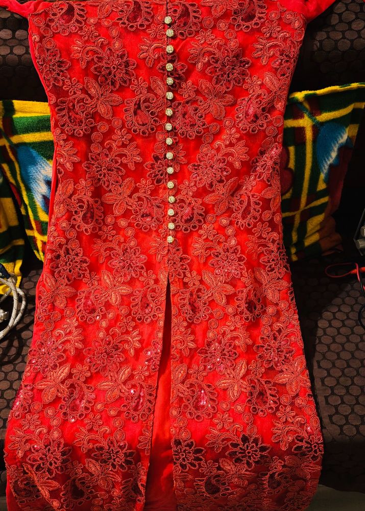 Red Georgette Kurta