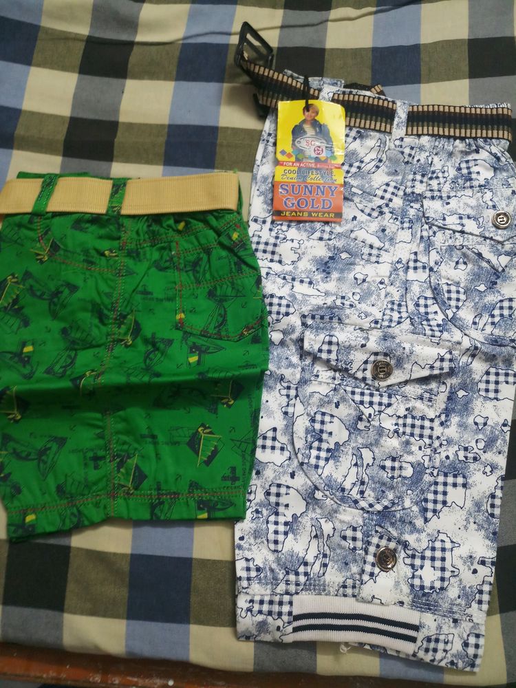 5 year blue capree and 3 age boy green nikerr