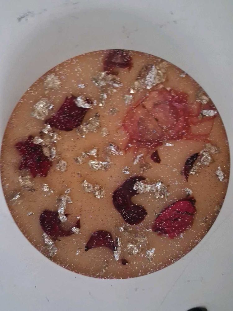 Rose Petal &amp; Gold Leaf coaster