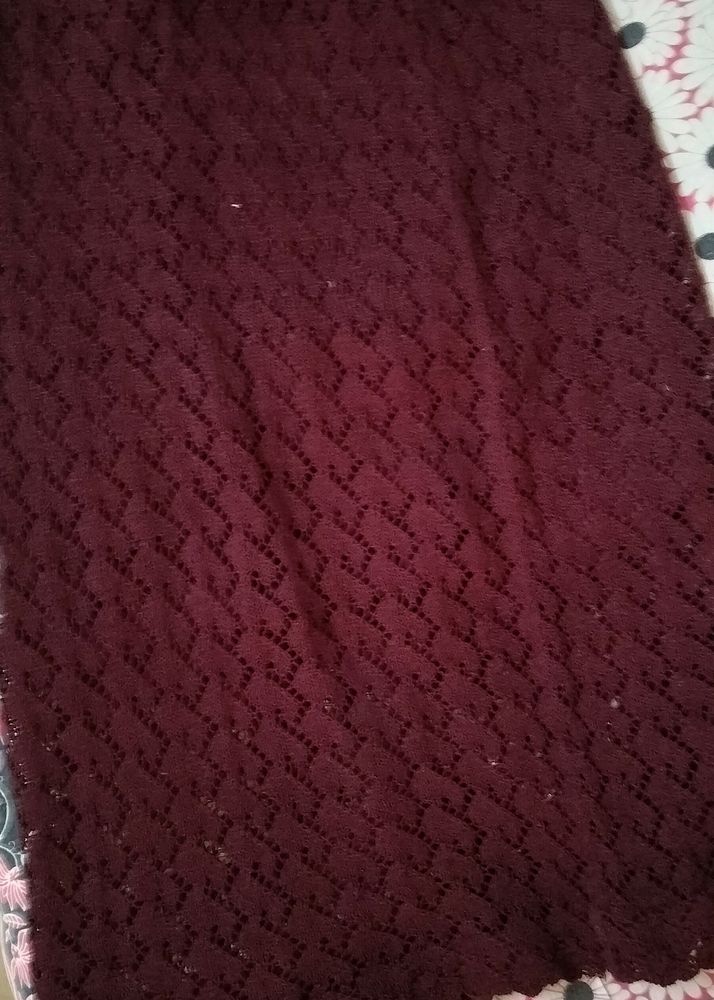 Semi Woolen Maroon Skirt