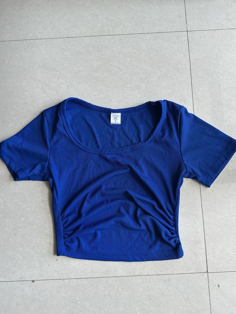 Blue Crop Top