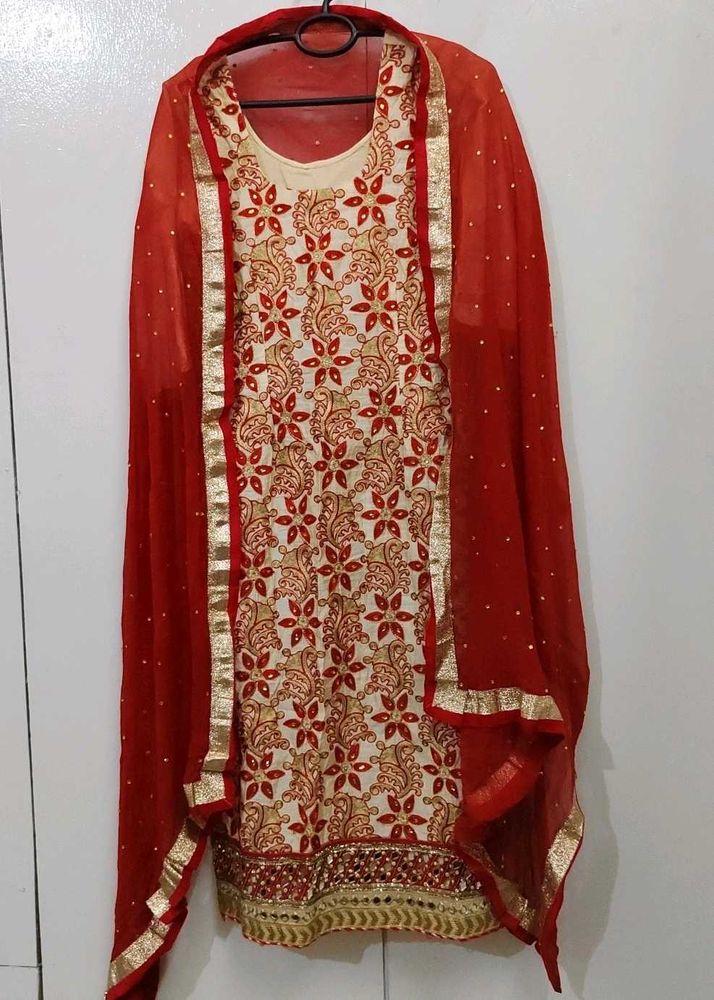 Embroidered Kurta Set with Dupatta salvar