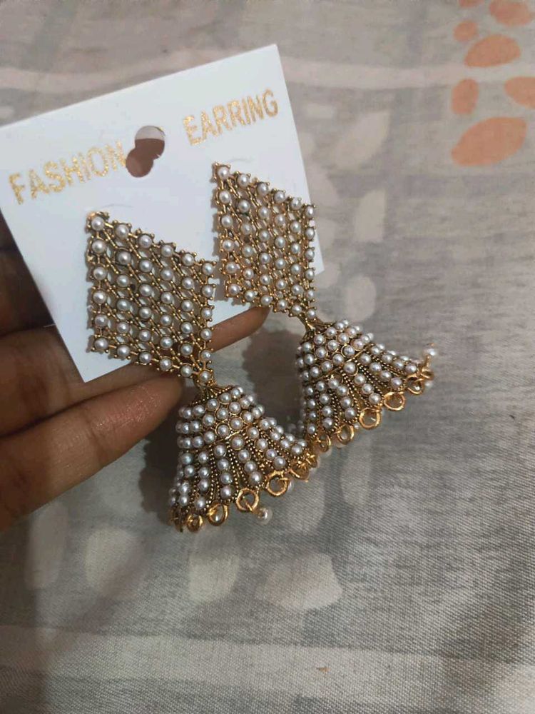 Pearl Jhumka Earrings