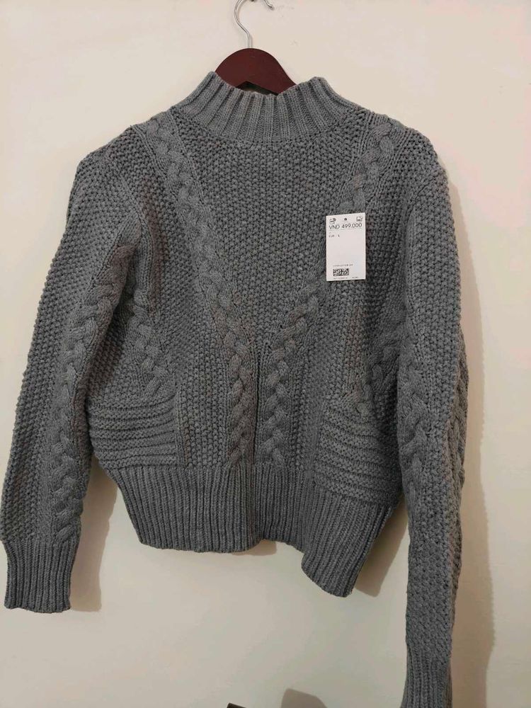 Cozy Grey Knit Sweater